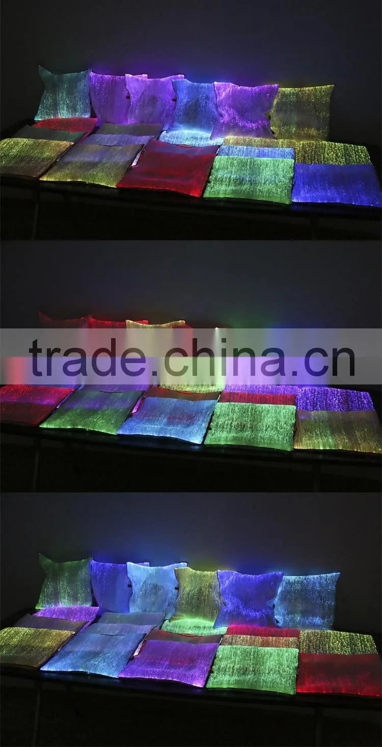fiber optic led light luminous glow in the dark pillow case