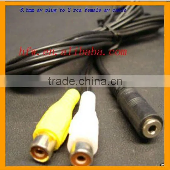3.5mm av plug to 2 rca female av cable