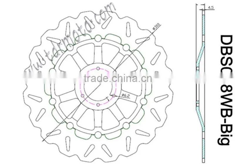 3% discoumt of High Quality wavy floating brake disc rotors for Hon.da