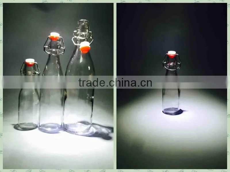 250ml high quality clear empty glass cooking olive oil bottle with swing top lid