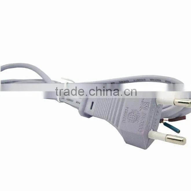 Hot sales in Brazil/Korea 2 pin vde power cord