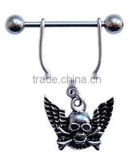 Winged Skull Crossbones Nipple Shield