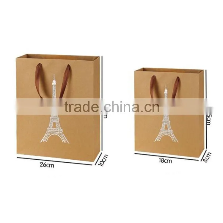 2015 High quality custom cheap craft paper bag custom brown paper bag