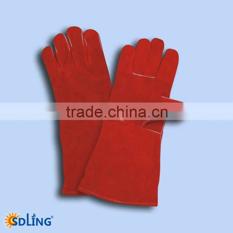 red cow split leather welding glove
