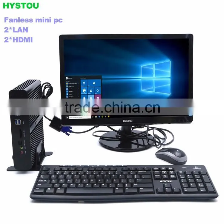 Barebone fanless mini pc Intel i7 4650u HD 5000 dual HDMI 2 Ethernet gaming computer