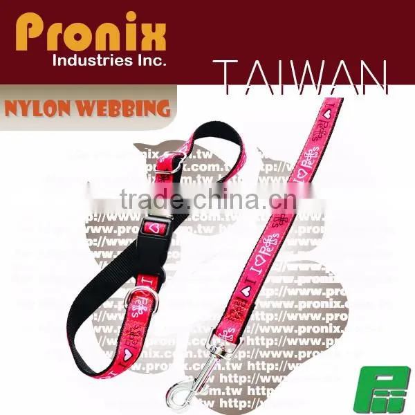 Ribbon dog harness, dog collar and dog leash