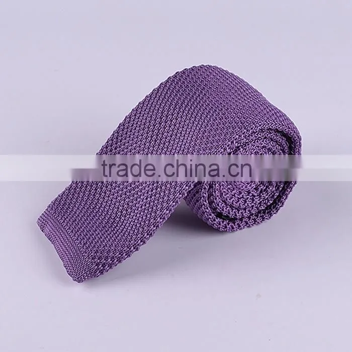 Fashion plain color cotton knitted necktie