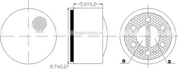 9.7mm*5.0mm Back unidirectional condenser microphone