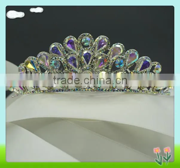 Wholesale bling bling AB tiara crowns