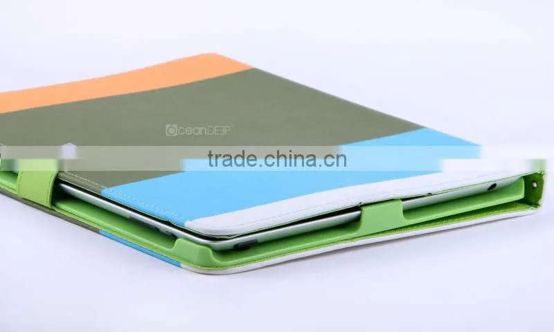 Special tablet case with wood patter pu leather cover hot sell tablet leather case for ipad 5