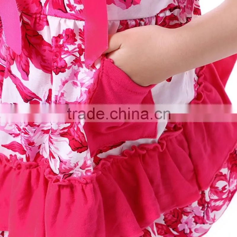 children clothing 2016 pink floral swing top set newborn baby clothes
