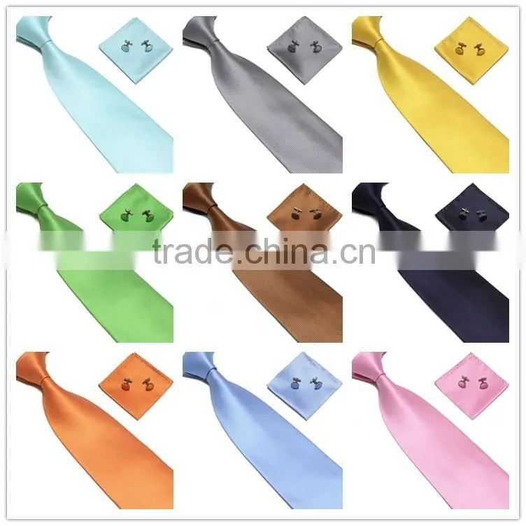Classical Plaid Fashion Mens Handkerchief Tie Cufflinks