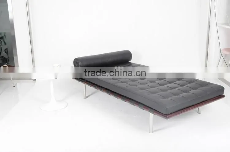 Buy 2016 luxury replica leather black mies van der rohe barcelona daybed