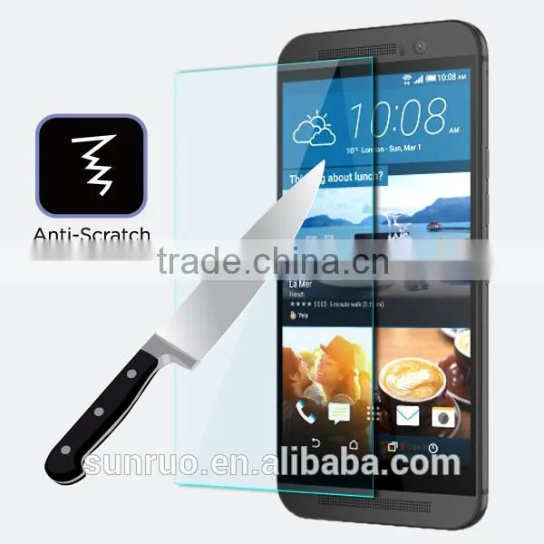 Ultra-thin 0.3mm Round Edge 9H Scratch Resistant Tempered Glass Screen Protector for HTC M9