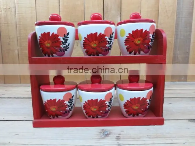 decorative new cosmos ceramic oil and vinegar cruets set