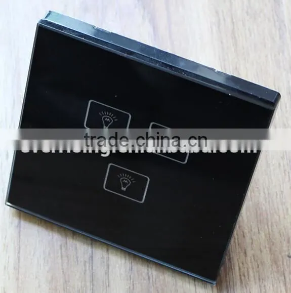 New design HY302HD 2 gang top quality glass screen wall touch switch with indicator light