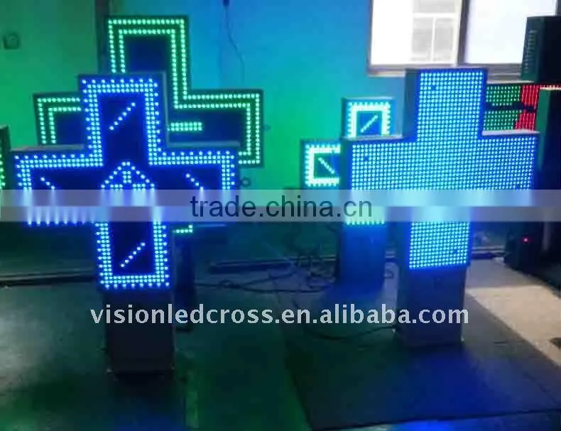CE certificate outdoor High quality LED Drugstore pharmacy cross (Croix de Pharmacie)