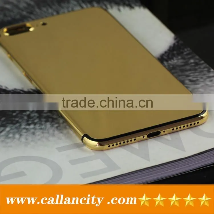 luxury plating gold for iphone 7 back gold housing cover