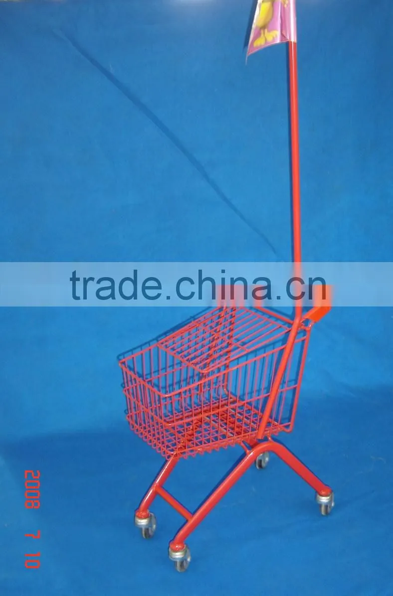 With Plastic Flag European Children Shopping Trolley