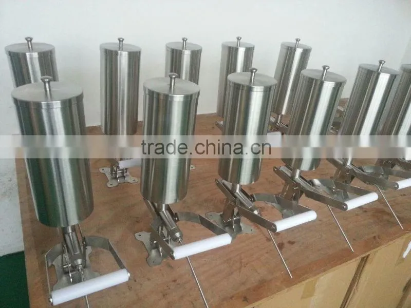 2015 hot sale 3.2L manual filling machine/nutella filler/churro filler machine