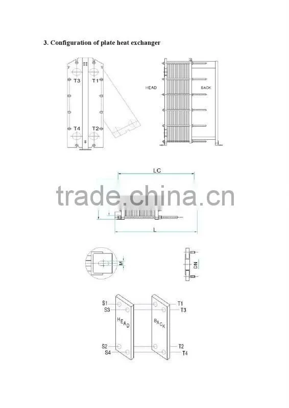 frame for plate heat exchanger stainless steel refrigerator M15