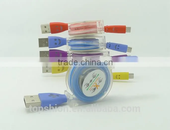 Bling bling micro led light universal usb cable charger