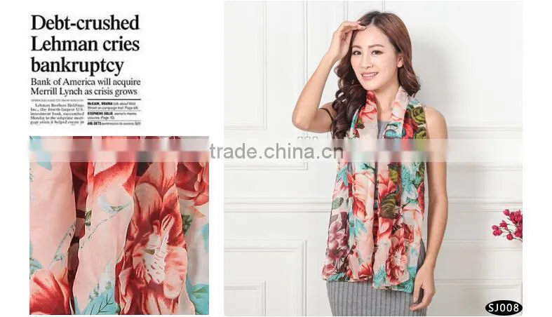 butterfly printed scarf/chiffon cheap scarf/mix design fashion scarf