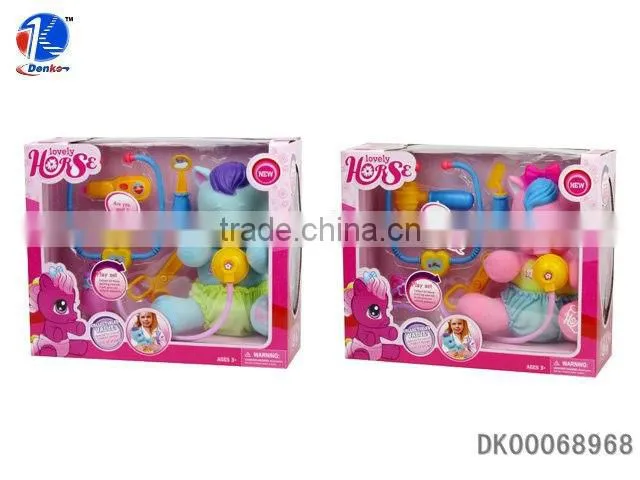 High Quality Kids Soft Rubber Horse Toys for Girls with Accessories