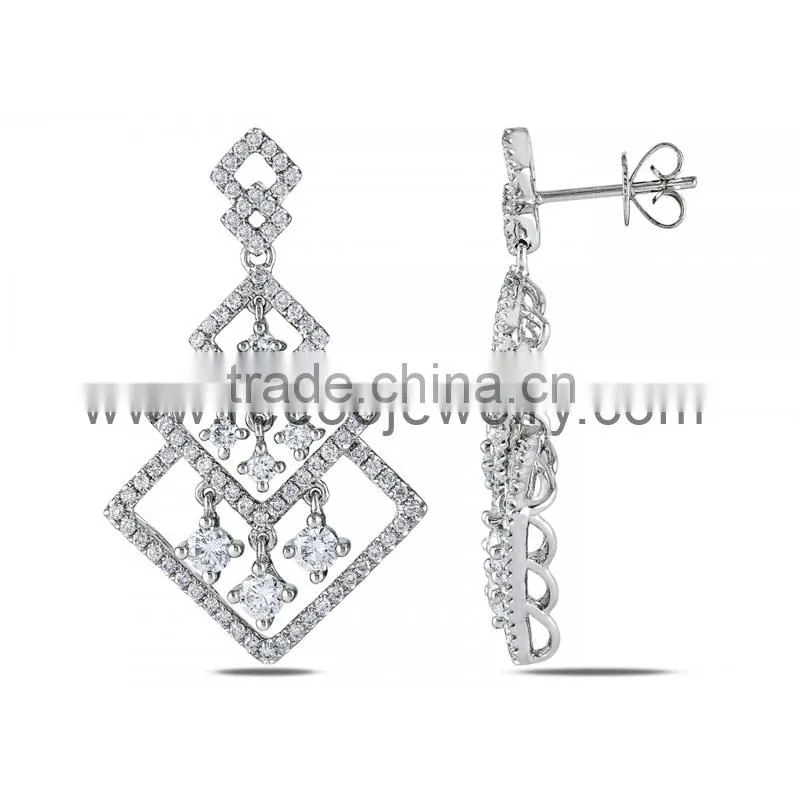 2013 dubai silver plated rhodium earrings new production