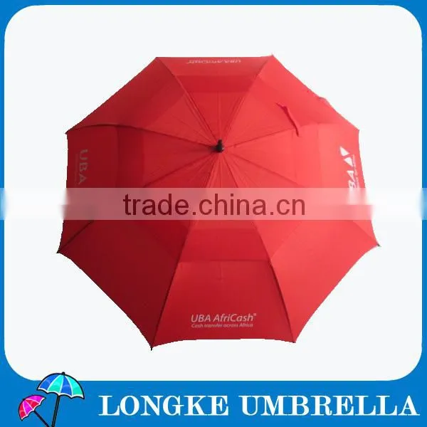 30" Windproof golf umbrella,doulbe layer,fiberglass frame.