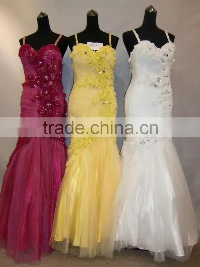 New design sexy backless spaghetti strap beaded mermaid fishtail sleeveless evening dress 2014