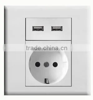 AC 100V-250V EU Socket 2 USB 5V DC 2.1A Charger Charging Power Wall Outlet