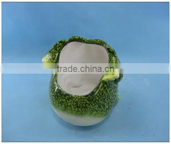 Ceramic frog garden pot, pottery garden flower pot