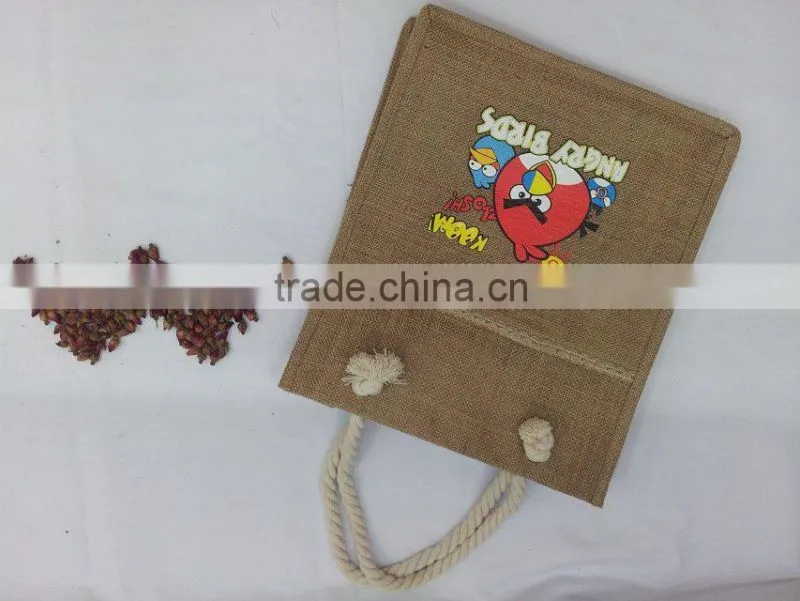 Eco-friendly shoppping foldable jute bag