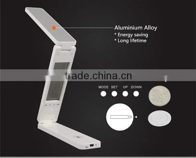 2016 touch LED light battery eye-protection table lamp with calendar