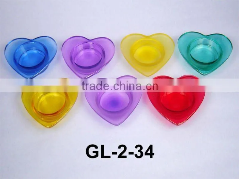 colored painting glass tea light candle holder