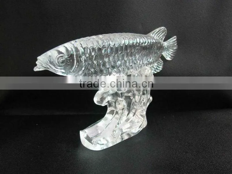glass art--home decoration--Golden Arowana fish--BS211