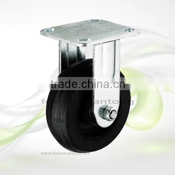 4''5''6''8'' Hardware Fixed Roller Bearing Cast Iron Rubber Caster Wheel