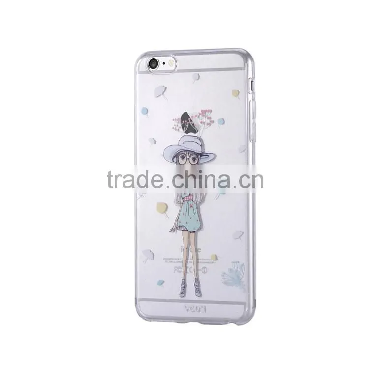 With Retail Packing Ultra-thin 0.5mm Soft TPU Case Cover for iPhone 6/6s Plus TPU Cases for Girls