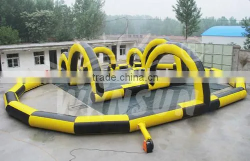 Specially designed cheap PVC inflatable sports game cheap inflatable go kart track