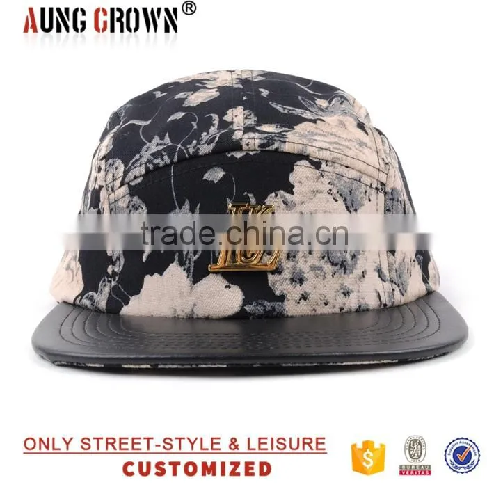 custom floral fashion 5 panel caps