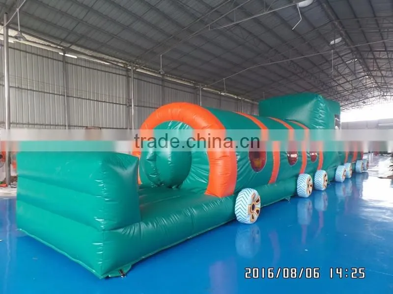 2016 inflatable train tunnel,kids inflated obstacle course children