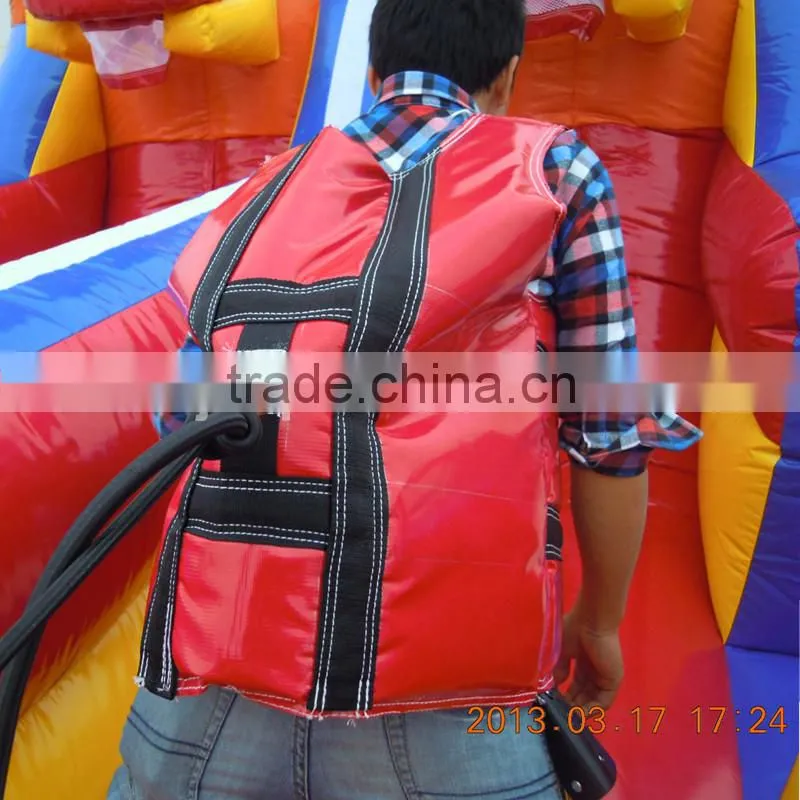 3 lane inflatable bungee run with rope and clothes for free