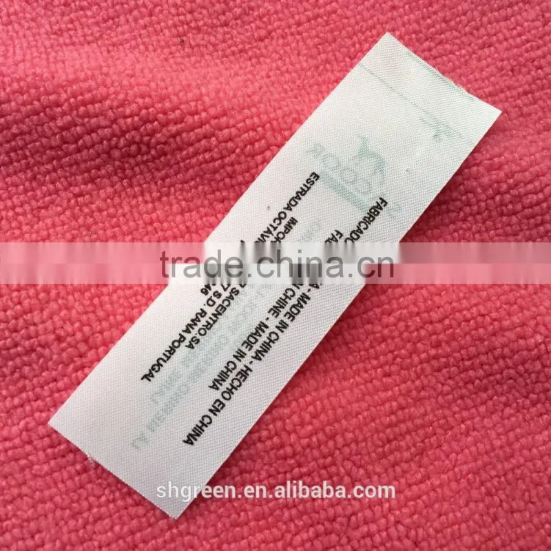 Light surface textile printing label for blouse