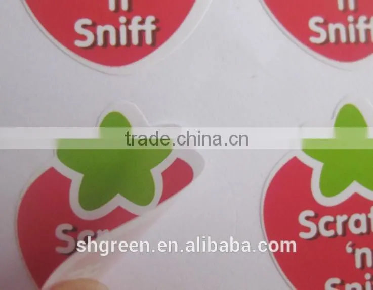 Die-cut gum kraft paper sticker with printing fire design
