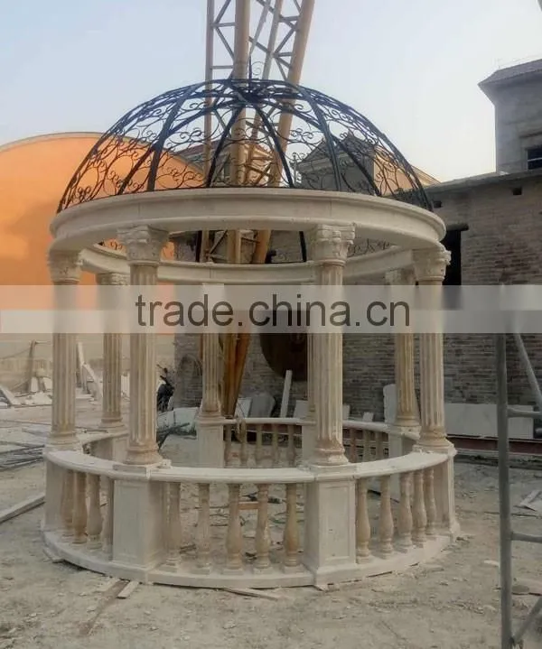 White marble garden stone carving gazebo