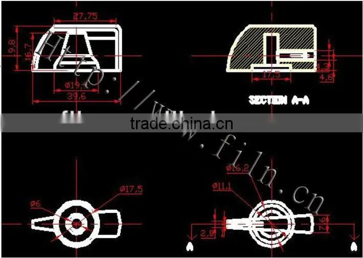 5013 control bakelite audio plastic switch ranges with red knob