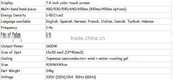 e-light IPL rf machine to remove excess hair /beauty machine