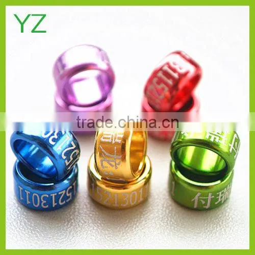 2015 Top Aluminium Colorful 10mm Pigeon bands Pet Feet Rings For Fancy Pigeon