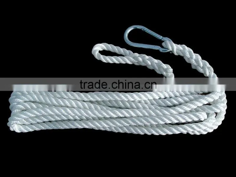 3 strands twisted polyester rope with eye splice